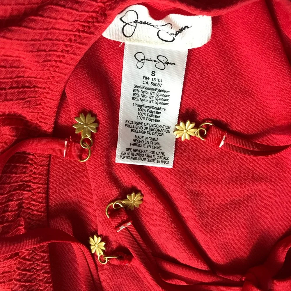 Jessica Simpson orange one piece bathing suit size small - Picture 2 of 6